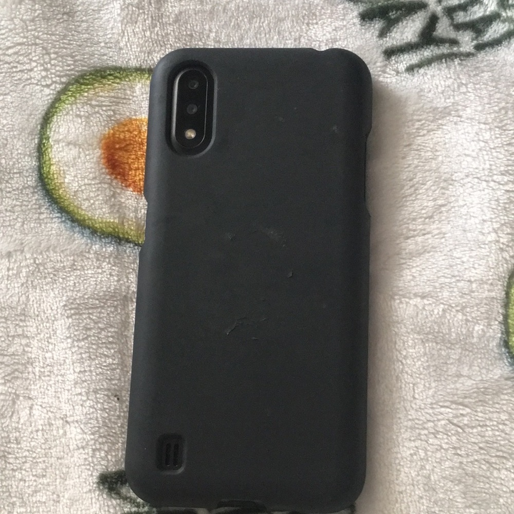 Black a01 samsung phone